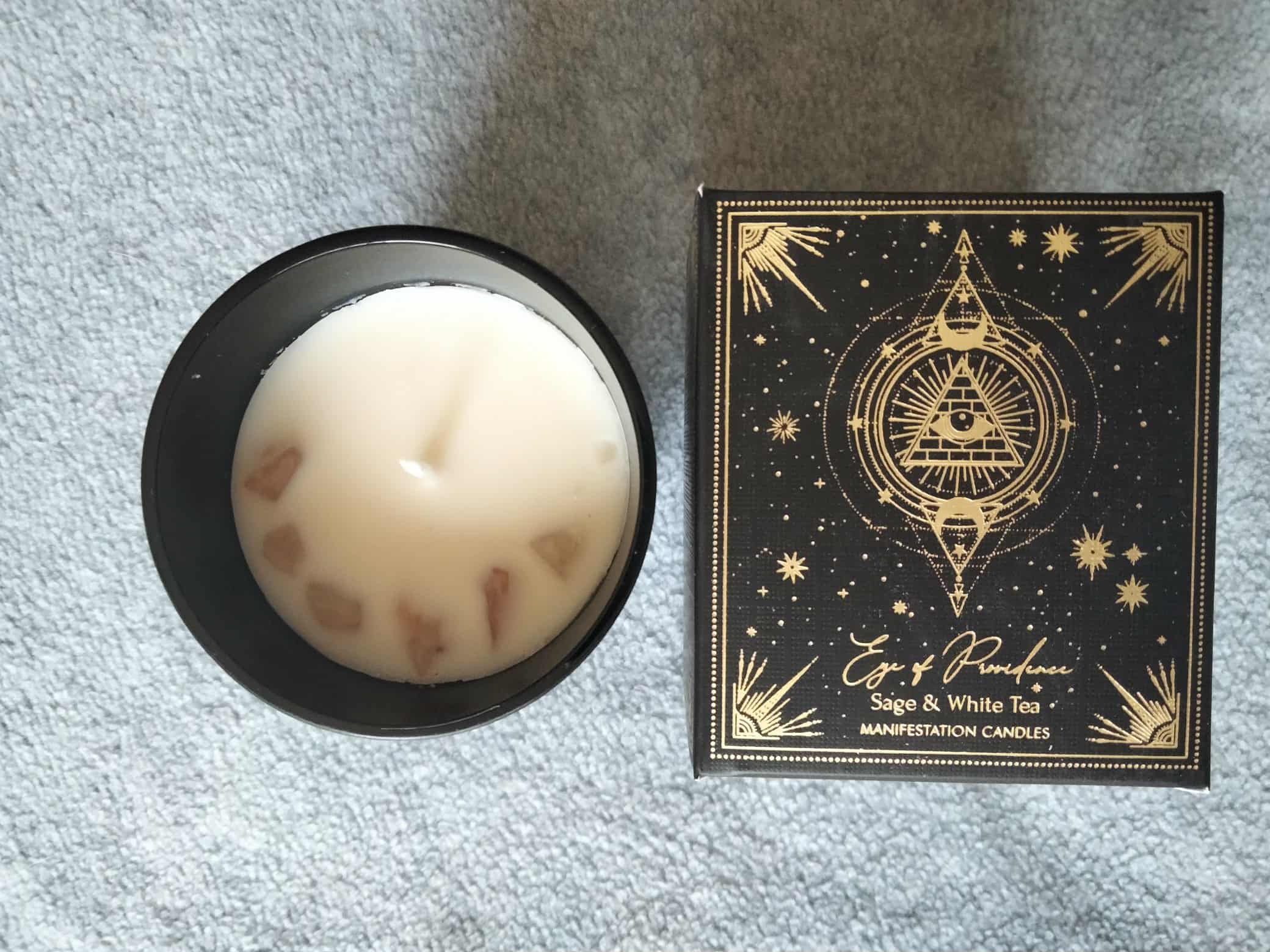 Bougie intention Eye of providence avec pierres