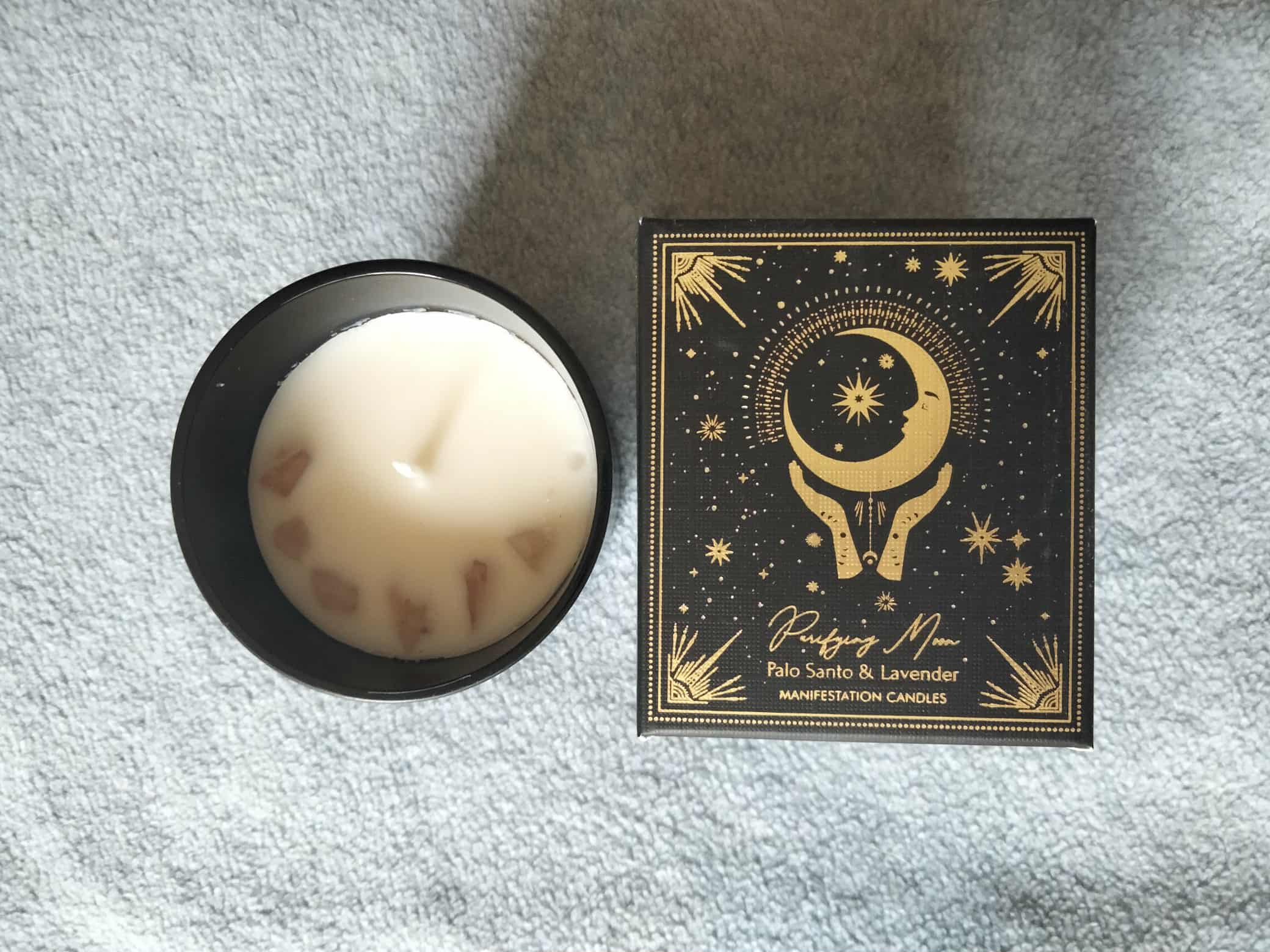 Bougie intention purifying moon avec pierres